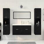 vidaXL Ensemble de mobilier de salle de bain 4 Pièces Chêne noir