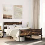 vidaXL Cadre de lit sans matelas chêne fumé 120x200 cm bois ingénierie