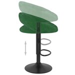 Vidaxl tabourets de bar 2 pcs vert foncé velours