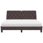 vidaXL Lit avec matelas marron foncé 160x200 cm tissu