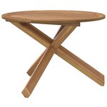 vidaXL Table de jardin Ø109x74 cm bois de teck solide