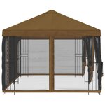 vidaXL Gazebo avec murs latéraux 6 x 3 m Taupe Polyester et Acier 190