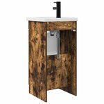 vidaXL Meuble de salle de bain avec évier Chêne fumé 42 x 40 x 84 5 cm