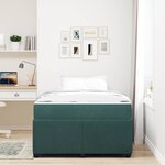 vidaXL Cadre de lit avec matelas Autre Vert foncé 120 x 190 cm Velours