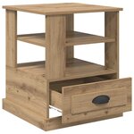 vidaXL Cabinet de chevet avec tiroir chêne artisanal 50 x 50 x 60 cm