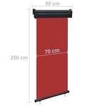 vidaXL Auvent latéral de balcon 85x250 cm Rouge