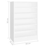 vidaXL Armoire à chaussures Blanc 60x35x92 cm Bois d’ingénierie