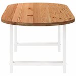 vidaXL Table à manger marron clair bois de chêne massif ovale