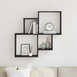 vidaXL Étagère Murale Cube avec étagère Chêne noir 80 x 15 x 78.5 cm