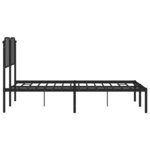 vidaXL Cadre de lit métal sans matelas avec tête de lit noir 150x200cm