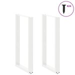 vidaXL Pieds de table de bar en U 2 pièces blanc 60 x (100-101) cm acier