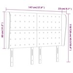 vidaXL Tête de lit avec oreilles Crème 147x23x118/128 cm Similicuir