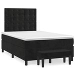 vidaXL Sommier à lattes de lit avec matelas Noir 120x200 cm Velours