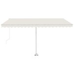 vidaXL Auvent manuel rétractable avec LED 400x300 cm Crème