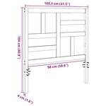 vidaXL Tête de lit Brun cire 105 5 x 4 x 104 cm Pin massif