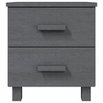 vidaXL Tables de chevet HAMAR 2Pièces Gris foncé 40x35x44 5cm Bois massif