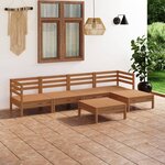 Vidaxl salon de jardin 6 pièces marron miel bois de pin massif