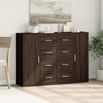 vidaXL Buffets 2 Pièces chêne marron 60x31x84 cm bois d'ingénierie