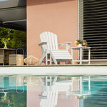 Tectake chaise de jardin avec repose-pieds et table - gris clair