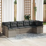 vidaXL Ensemble de canapé de jardin 7 Pièces Gris clair et noir