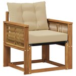 vidaXL Sofa de milieu extérieur Bois d'Acacia Massif Naturel
