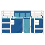 vidaXL Lit mezzanine enfants avec rideaux sans matelas bleu 80x200cm