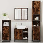vidaXL Ensemble meubles salle de bain 4 Pièces chêne fumé bois ingénierie