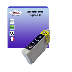 Cartouche Compatible pour Epson Stylus Photo R217 R265 R276 R285 R360 R585 R685 RX560 RX585 RX685 remplace Epson T0801 Noire - T3AZUR