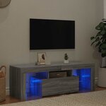 vidaXL Meuble TV avec lumières LED sonoma gris 120x35x40 cm
