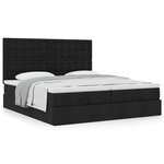 VidaXL Cadre de lit ottoman avec matelas noir 180x200cm tissu