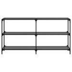 vidaXL Table console avec dessus en verre noir 158 5x30x81 cm acier