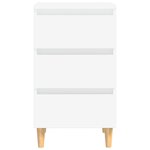 vidaXL Table de chevet avec pieds en bois solide Blanc 40x35x69 cm