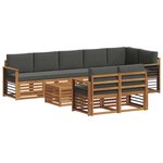 vidaXL Ensemble de canapés d'extérieur 9 pc Naturel et Anthracite