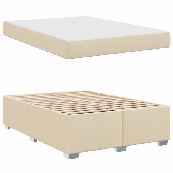 vidaXL Cadre de lit Crème 160 x 200 cm tissu