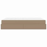 vidaXL Cadre de lit avec matelas Cappuccino 140 x 190 cm Faux cuir