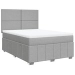 vidaXL Sommier à lattes de lit avec matelas Gris clair 160x200cm Tissu