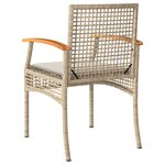 vidaXL Chaises de jardin coussins lot de 2 beige résine tressée acacia