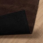 vidaXL Tapis de surface Carré HUARTE Marron 240 x 240 cm Polyester