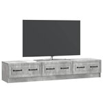 vidaXL Meuble TV Gris béton 147 x 34 5 x 27 cm Bois d'ingénierie