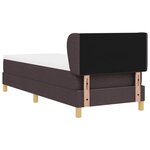 vidaXL Lit à Ressorts avec Matelas Crème 90x200 cm Tissu Marron foncé