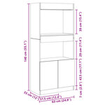 vidaXL Buffet haut chêne fumé 63x33x140 cm bois d'ingénierie