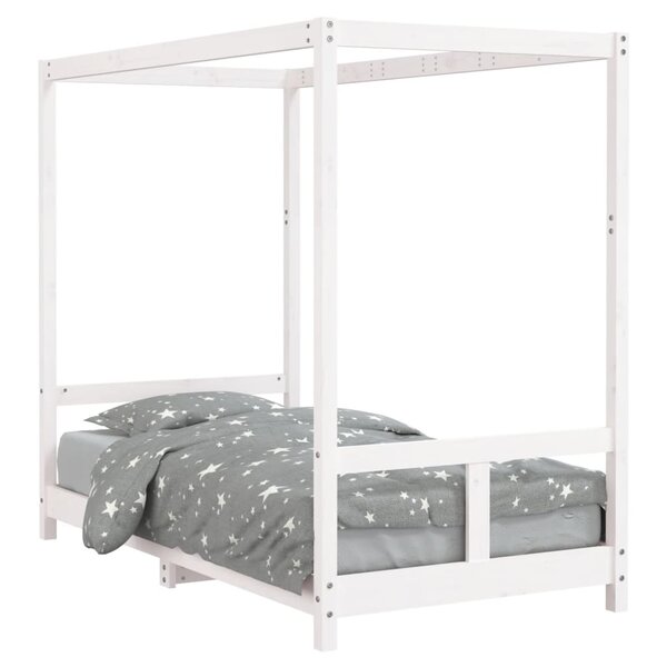 vidaXL Cadre de lit pour enfant blanc 80x160 cm bois de pin massif