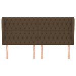 vidaXL Tête de lit avec oreilles Marron foncé 183x23x118/128 cm Tissu