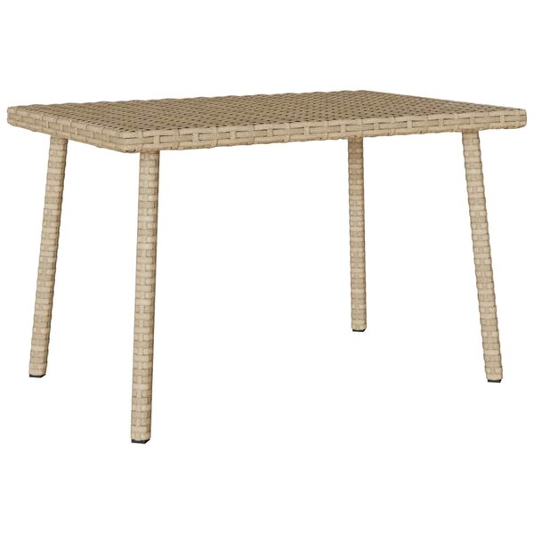 VidaXL Table basse de jardin rectangulaire beige 60x40x37 cm rotin