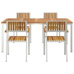 vidaXL EnsembledeRepasdeJardin Marron AcaciaMassif