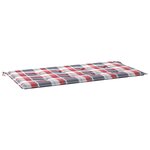 vidaXL Coussin de banc de jardin motif à carreaux rouges 120x50x3 cm