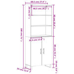 vidaXL Buffet haut Gris béton 69 5x34x180 cm Bois d'ingénierie