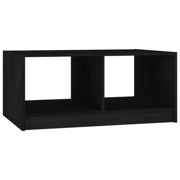 vidaXL Table basse noir 75x50x33 5 cm bois de pin massif