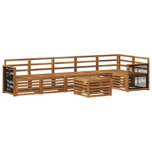 vidaXL Ensemble de canapé d'angle 6 Pièces Naturel Bois d'Acacia Massif