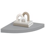 vidaXL Étagère d'angle flottante gris 35x35x3 8 cm MDF